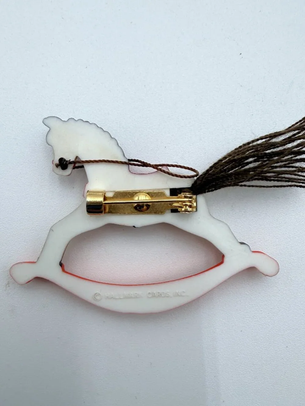 Hallmark Vtg 1983 Rocking Horse Ornament & 1981 Inspired Rocking Horse Lapel Pin